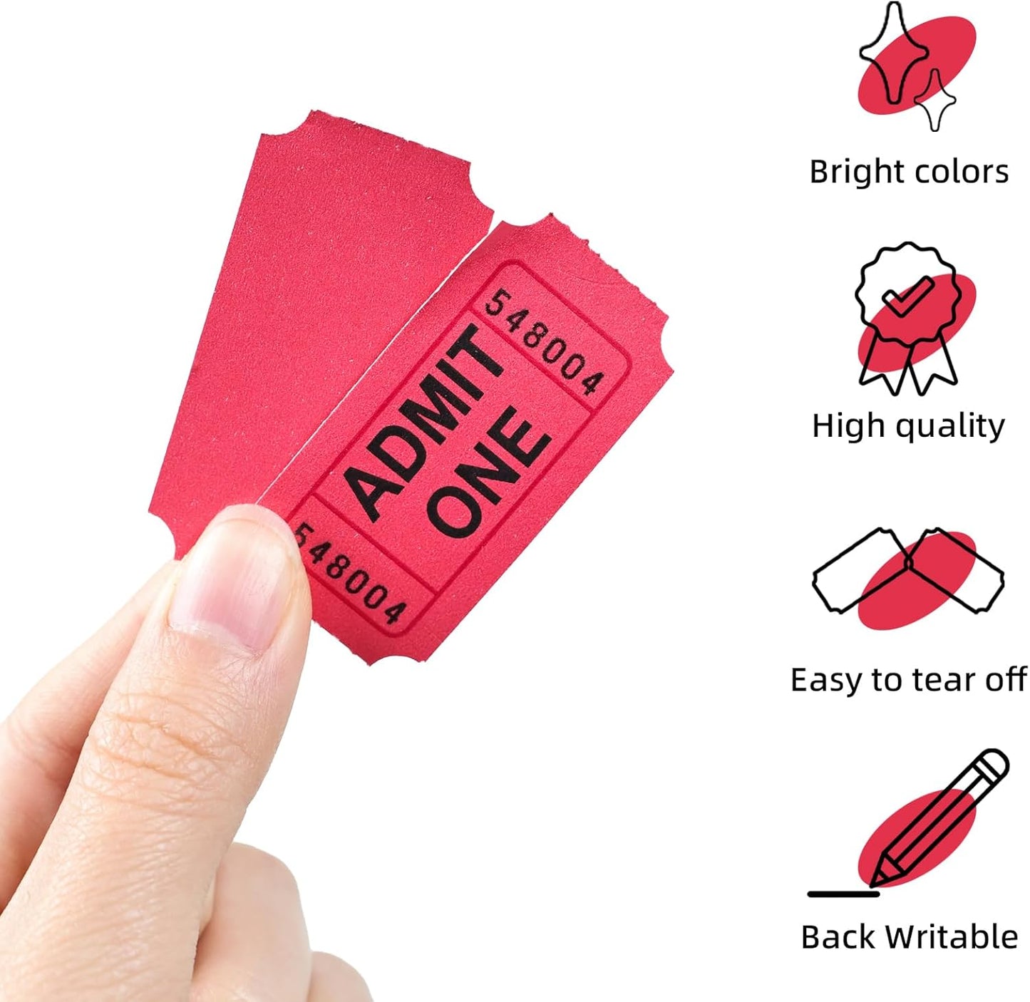 Raffle Tickets Roll - 2000 Tickets Single Roll for Fundraisers, Carnivals, Events - Durable Stub Design, Easy Tear & Organize(Blue)