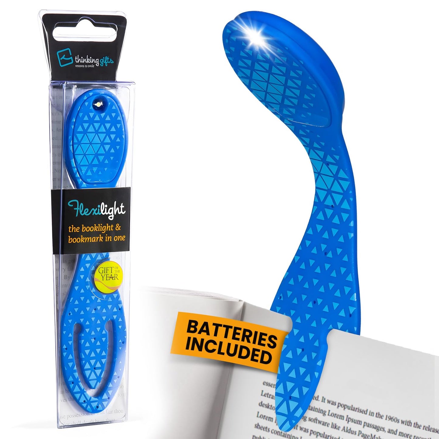 Gifts For Readers & Writers 2-In-1 Led Clip-On Bookmark Light | Battery Operated | Blue | Model 4947 | Essential For Book Lovers