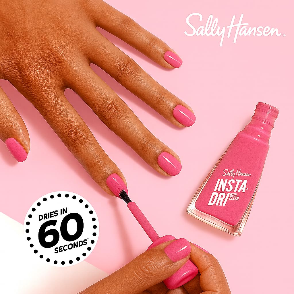 Sally Hansen Insta-Dri, Peachy, Quick Dry, Long Lasting, Streak-Free Shine, Pink Nail Polish