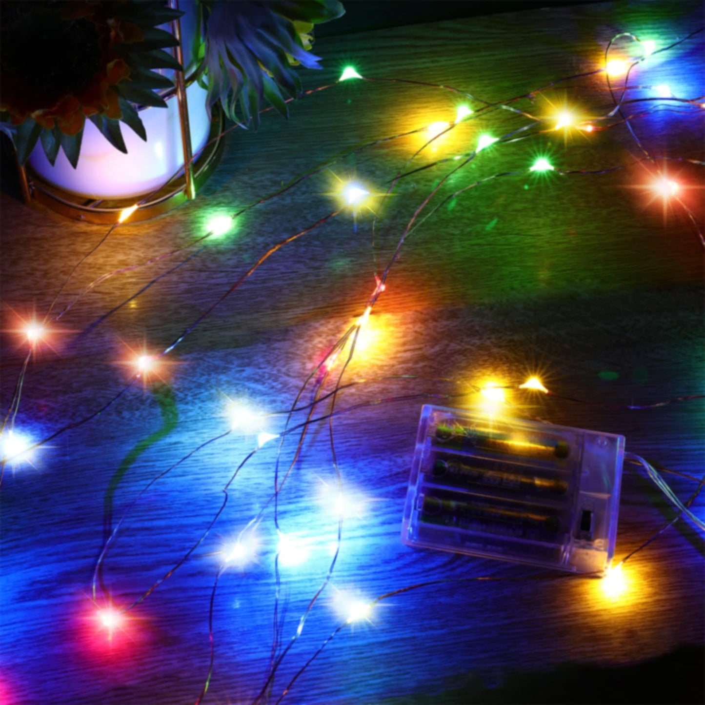Ariceleo LED Fairy Lights, 4 Pack Mini Battery Operated Copper Wire, 5m/16ft Multicolor, Ideal for Bedroom, Christmas, Parties, Wedding