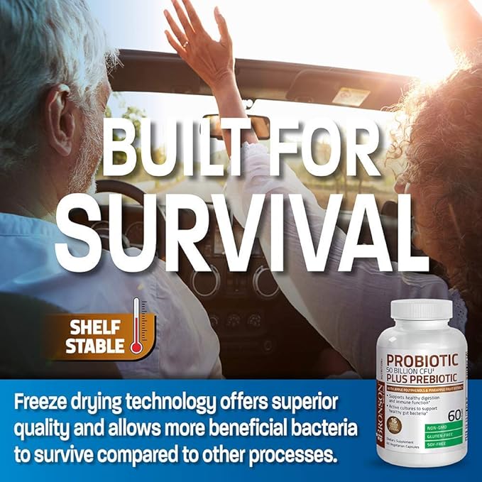 Probiotic 50 Billion CFU + Prebiotic with Apple Polyphenols & Pineapple Fruit Extract + Methyl B12 5000 mcg Vitamin B12 Methylcobalamin