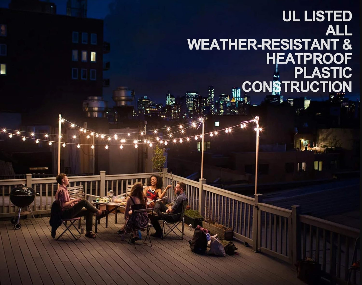 Lampat String Lights  Led 25Ft G40 Globe String Lights With Bulbs-Ul Listd For Indoor/Outdoor Commercial Decor (75 Ft)