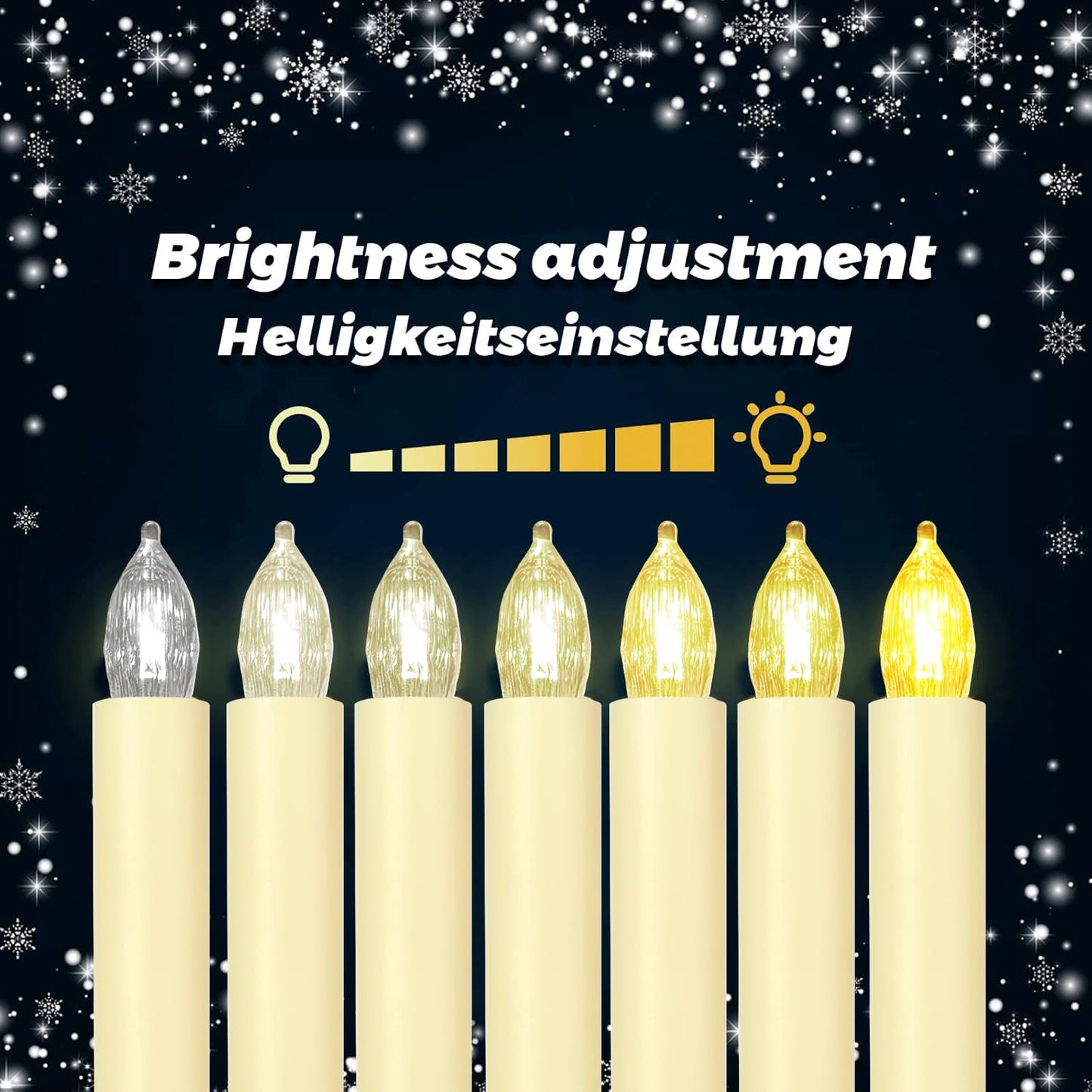 Sunjas 12PCS LED Flameless Candles Battery Operated Christmas Tree Candles with Remote, Button Cell Battery, Timer, Dimmer Battery Candle Flickering Warm Light Window Candle Christmas Home Decor