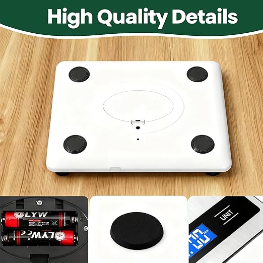 Digital Kitchen Scale 15kg/33lb, Stainless Steel Platform Food Scale with High Precision 1g/0.04oz, Gram Ounces Conversion, LCD Display, Easy Clean, Waterproof, for Cooking Baking Shipping (Silver)