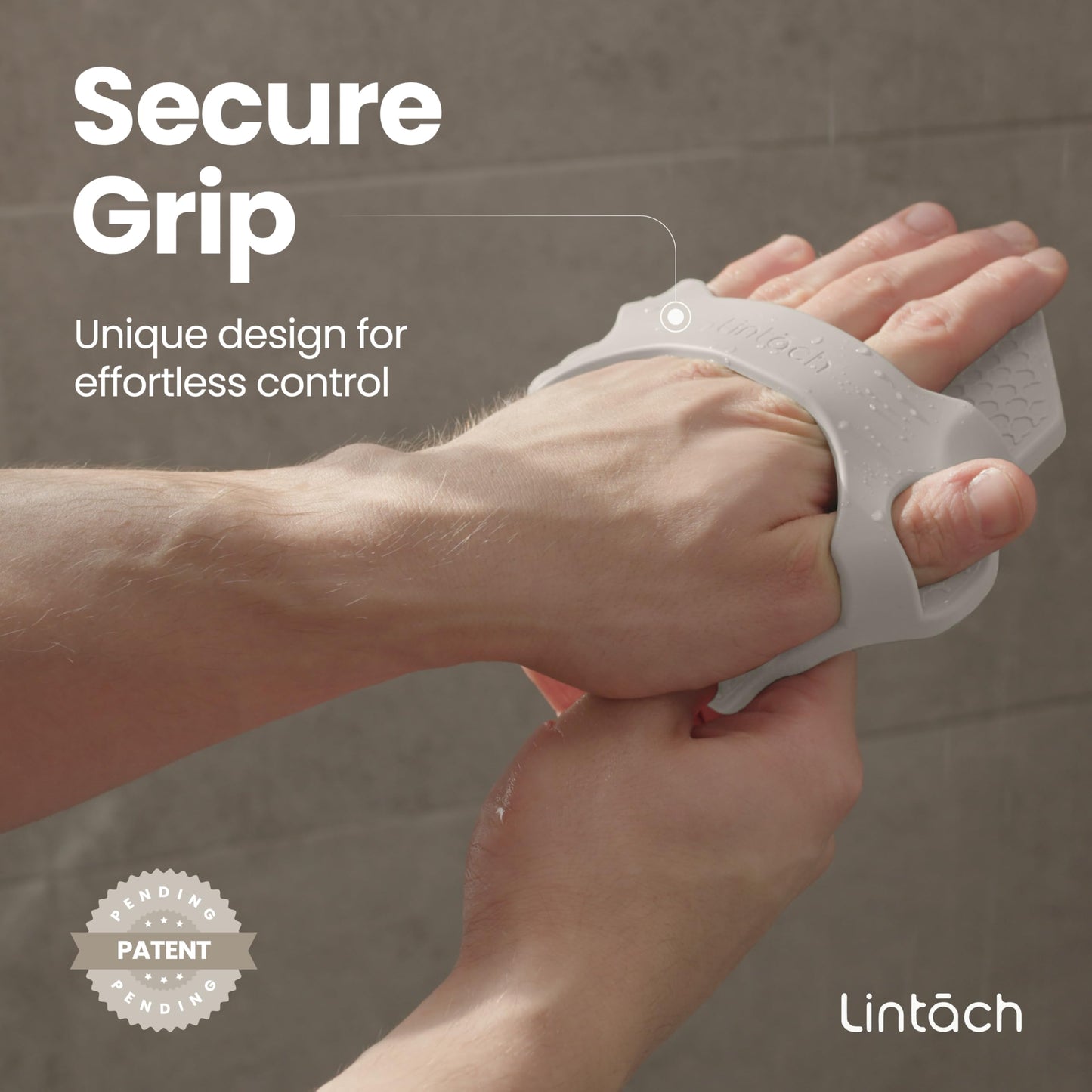 Lintach Shower Scrubbers for Men Shower Exfoliating Body Scrubber, Ergonomic Silicone Body Scrubber, Reusable, Hygienic Bath Loo