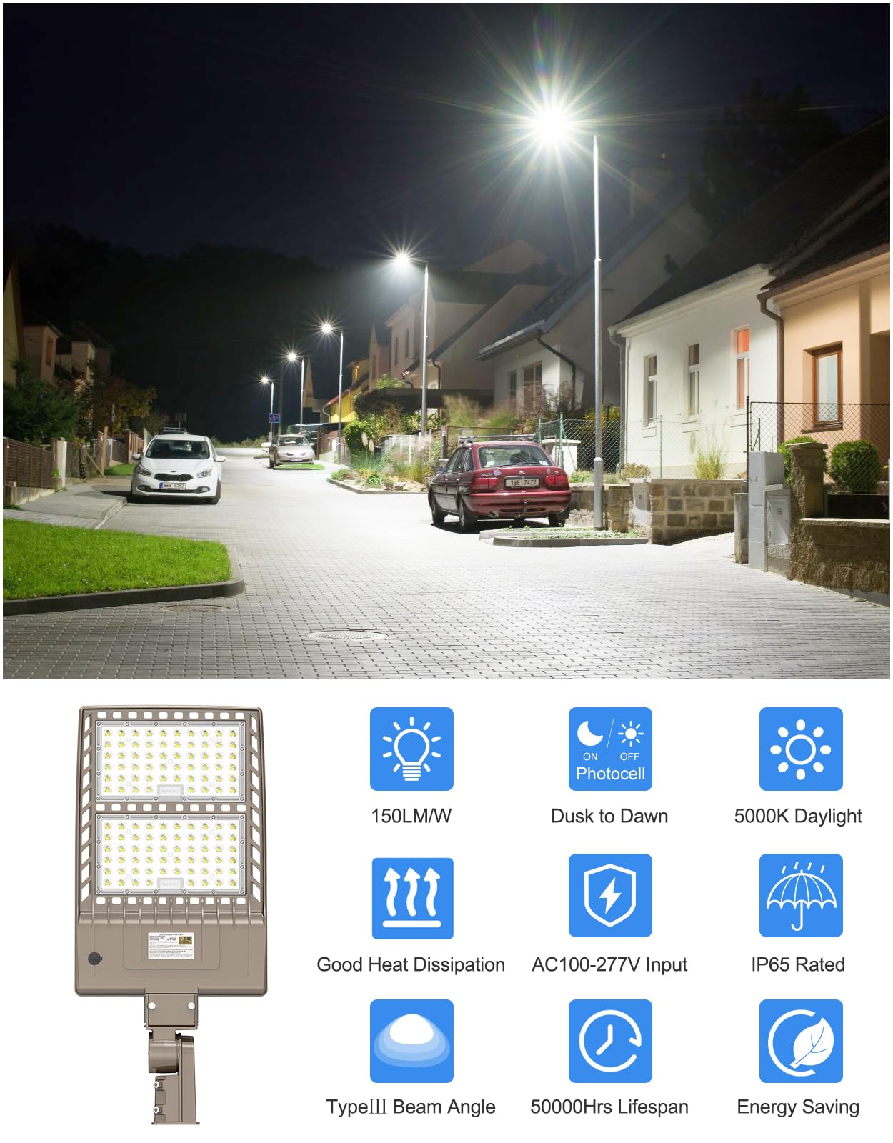 450W Led Parking Lot Light Dusk To Dawn 67 500Lm  Industrial Grade Led Shoebox Parking Pole Light 5000K Ip65 Waterproof Outdoor Commercial Area Lighting With Slip Fitter 100-277Vac