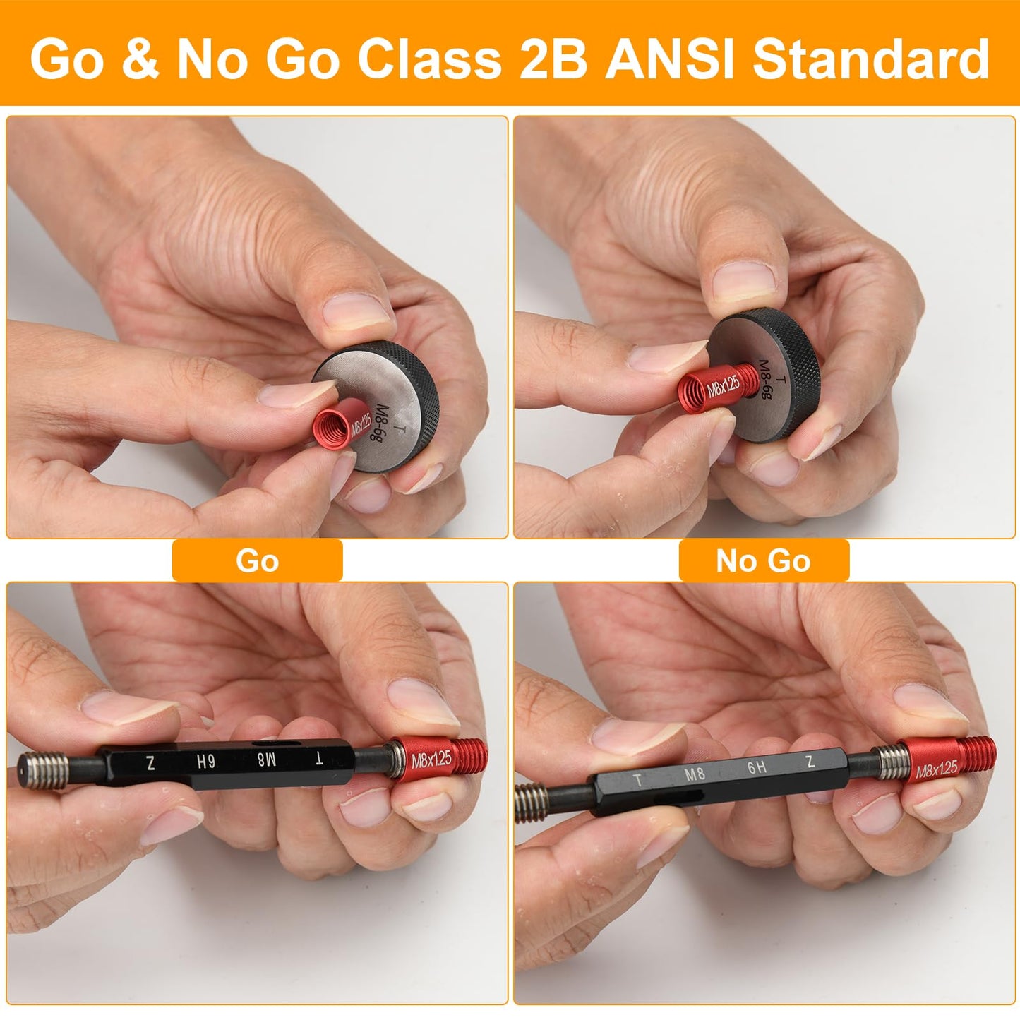 Comfylichi 50 Pcs Nut and Bolt Thread Checker - 27 Standard & 23 Metric, Detachable Bolt Size Finder Tool, Screw and Nut Identifier Thread Gauge Especially for Tight Spaces