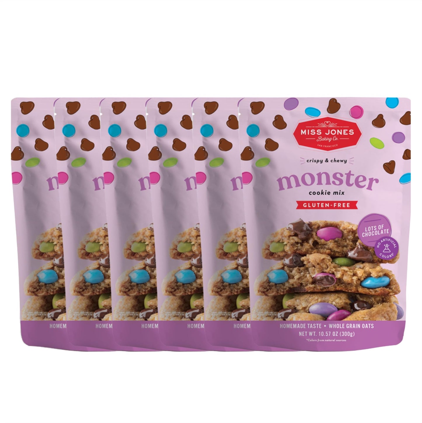 Miss Jones Baking Gluten-Free Chocolate Chip Cookie Mix - More Chocolate Chips, 50% Lower Sugar, Naturally Sweetened Desserts &