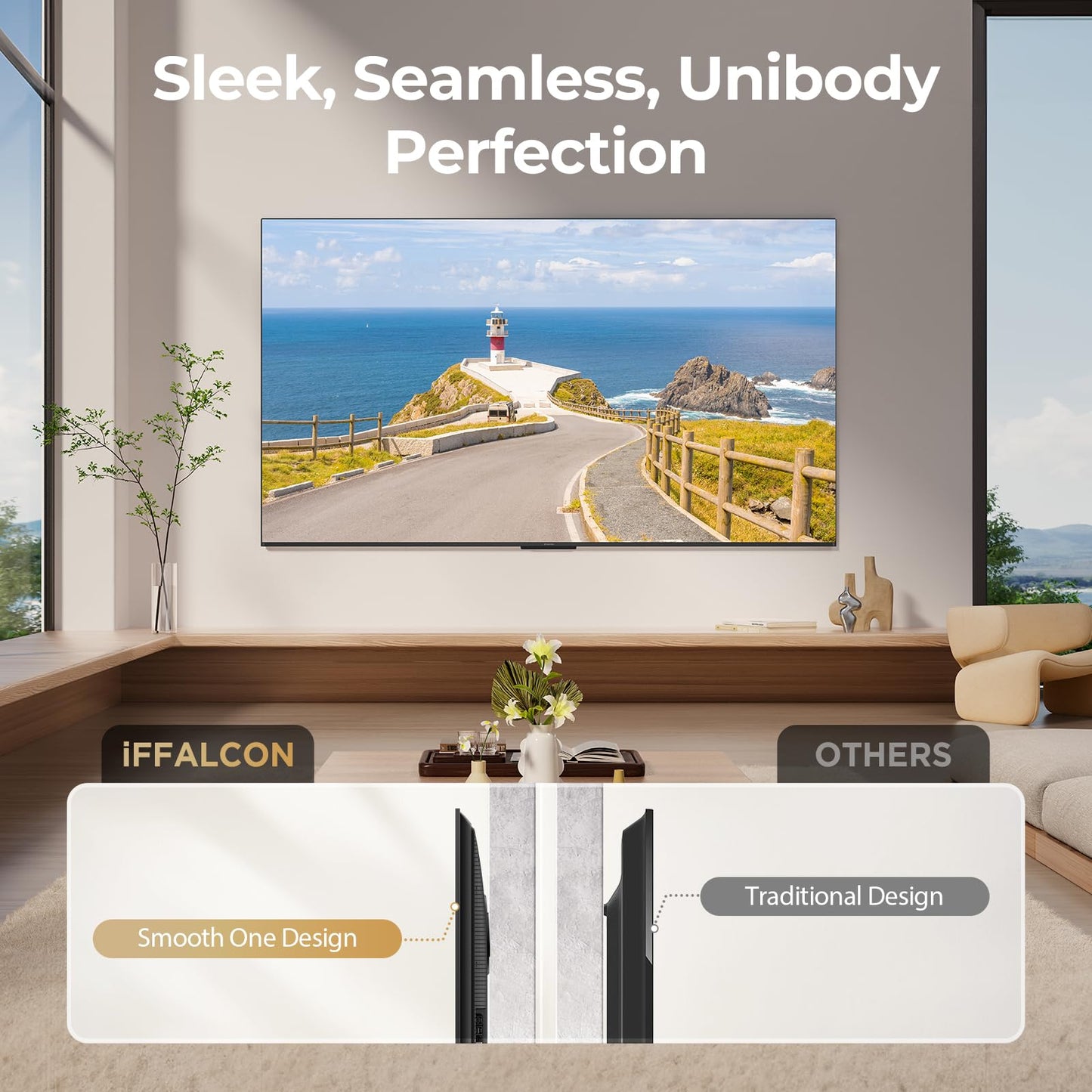 iFFALCON 75-Inch Class U85 Series QD-Mini LED 4K UHD Google Smart TV - QLED, HDR 1000 nits, 7000:1 Contrast, 144Hz Game Mode Pro, 288Hz DLG, Dolby Vision IQ, Dolby Atmos, Slim Unibody (75U85, 2025)
