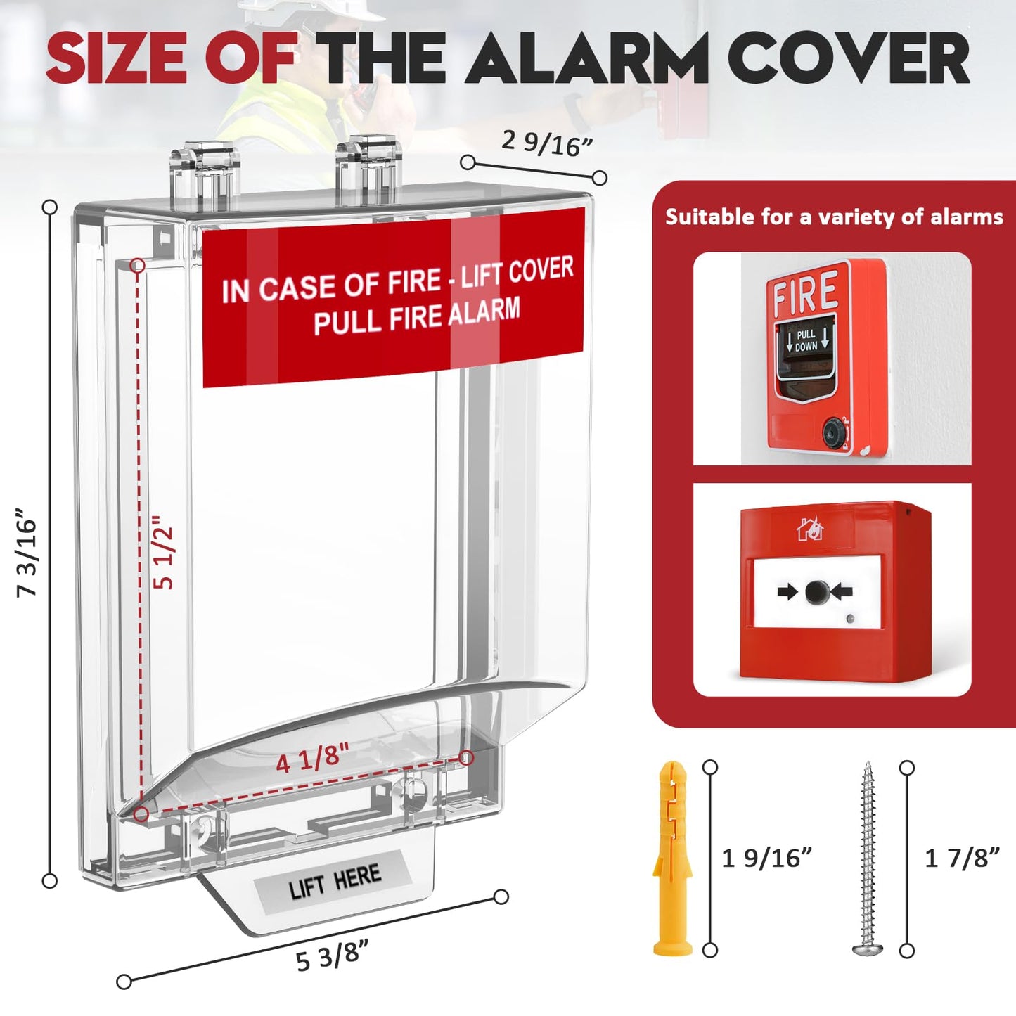Zipcase Fire Alarm Pull Station Cover, Durable Protective Guard to Prevent Accidental Trigger, Physical Damage, Dust and Debris, Easy to Install Enclosure