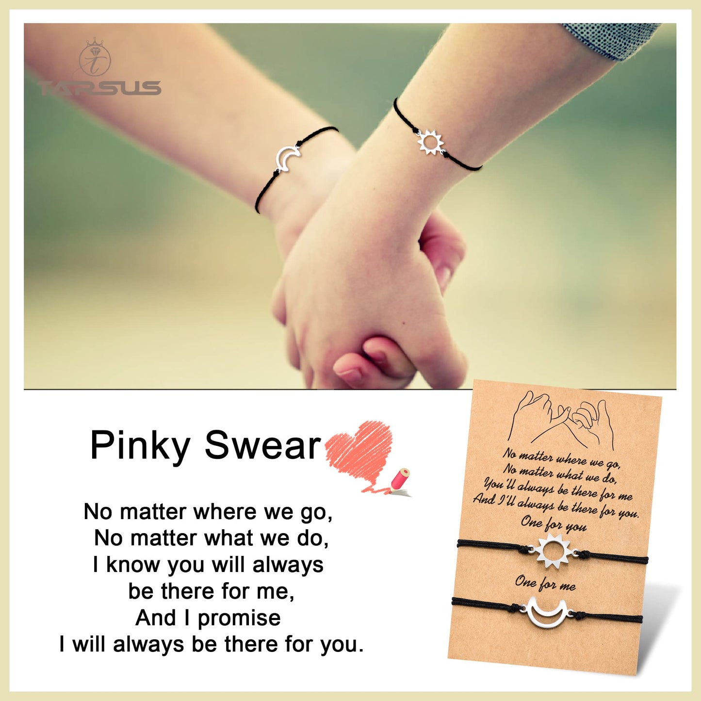 Tarsus Friendship Bracelets Best Friend Bracelet Gifts, Matching Stuffers BFF Gifts Bestfriend Sister Women Friends Couples Fema