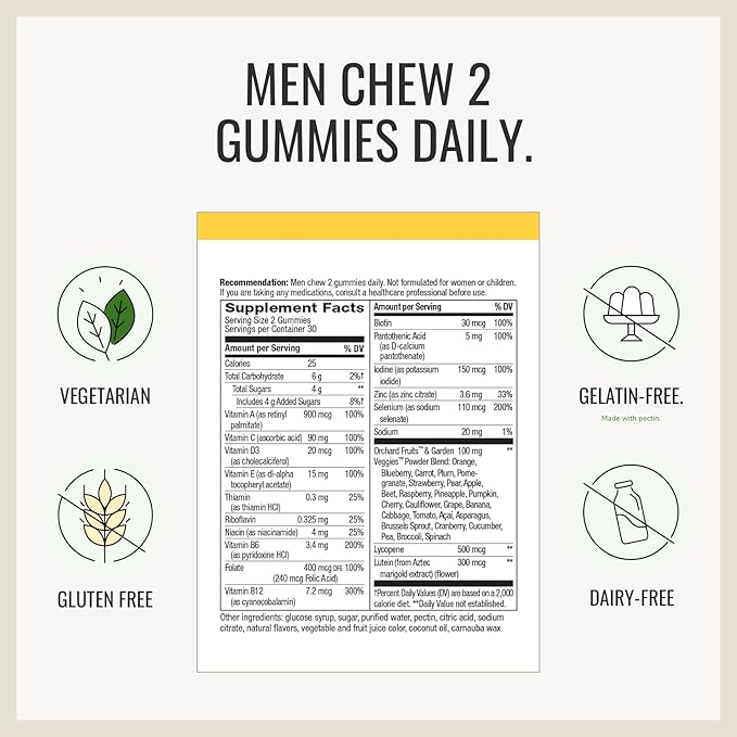 Nature's Way Alive! Women’s and Men’s 50+ Gummy Multivitamins, B-Vitamins, Delicious Flavors, 60 Gummies Per Bottle