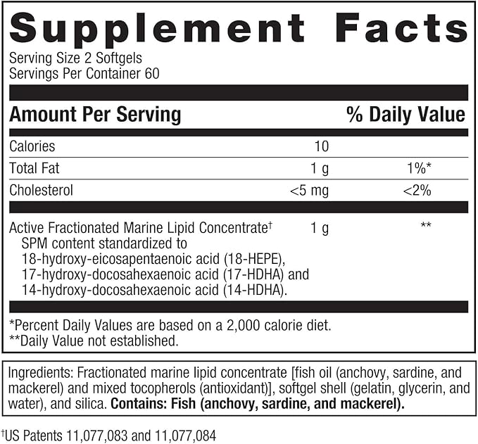Metagenics SPM Active - Specialized Pro Resolving Mediators for Joint Comfort, Tissue Health & Minor Discomfort Relief* - Non-GMO - Gluten Free - 120 Softgels