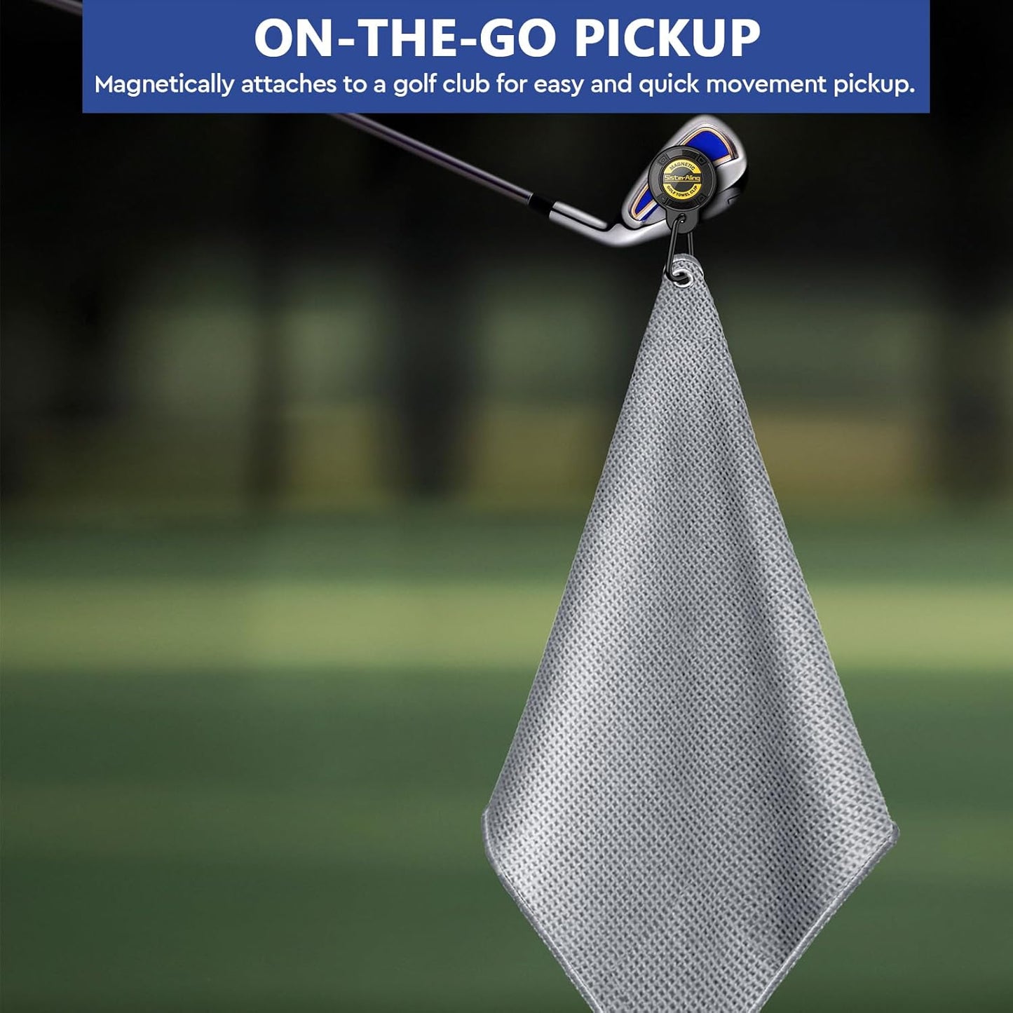Magnetic Golf Towel Clip Set - Strong Magnet Hold, Removable & Easy Clean, Men's Golf Gift