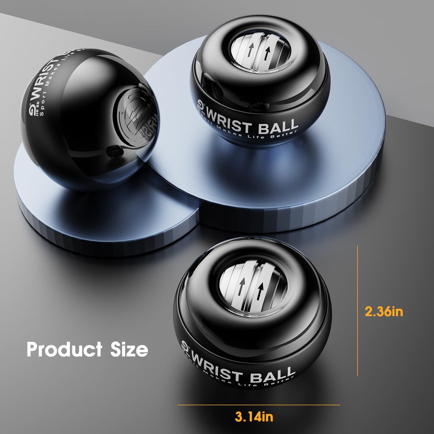 JIN BD Wrist Trainer Ball Auto-Start Wrist Strengthener Gyroscopic Forearm Exerciser Gyro Ball for Strengthen Arms, Fingers, Wrist Bones and Muscles