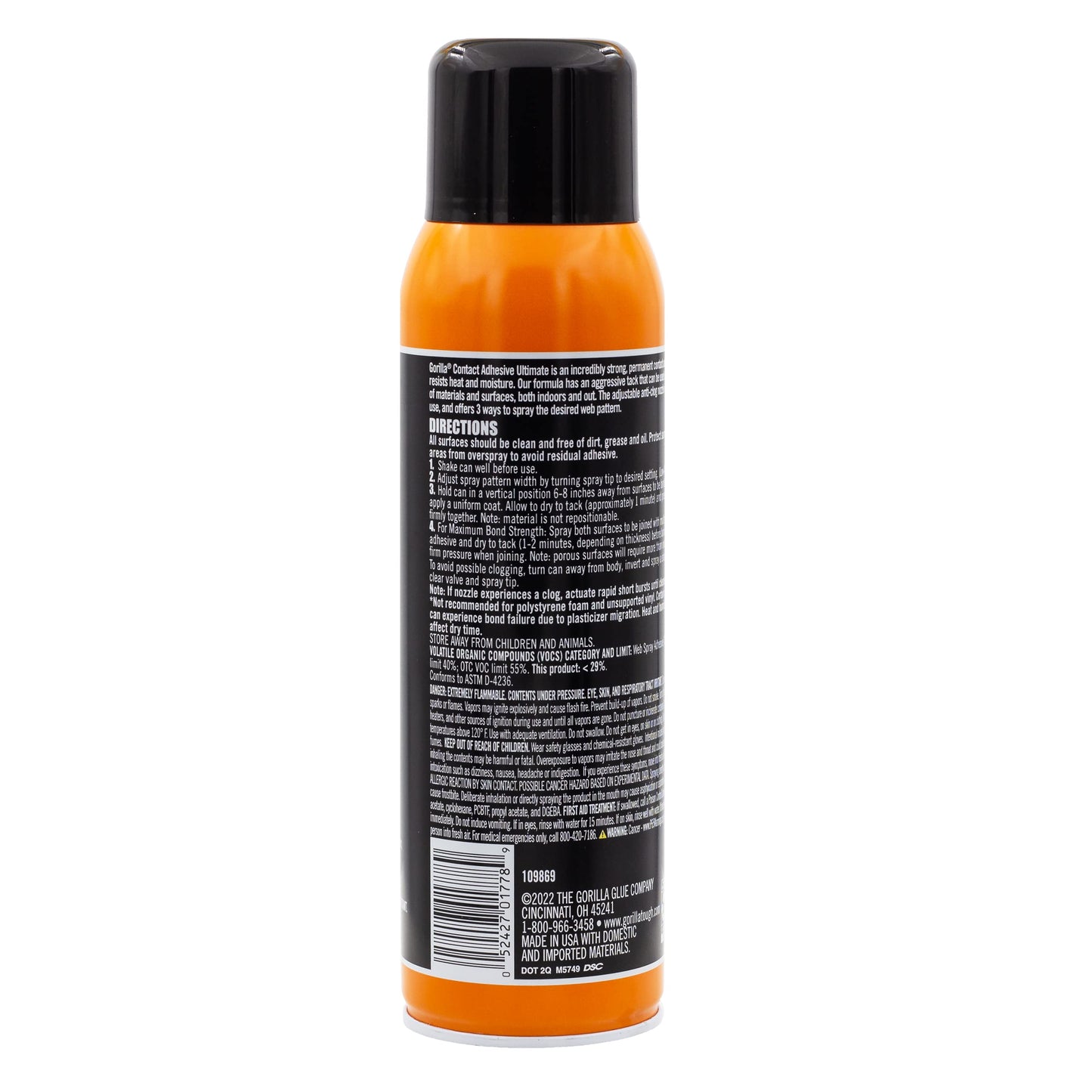 Gorilla Contact Adhesive Ultimate, 12.2oz Web Spray Adhesive, White, (Pack of 1)