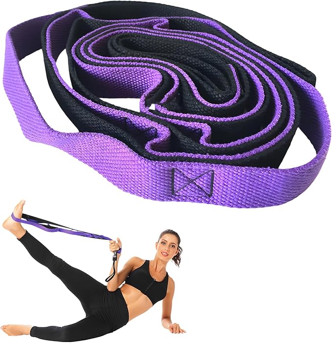 Stretching Strap Yoga Strap – Durable Non-Elastic Design with 10 Loops,Yoga Stretch Straps Ideal for Flexibility Improveme...