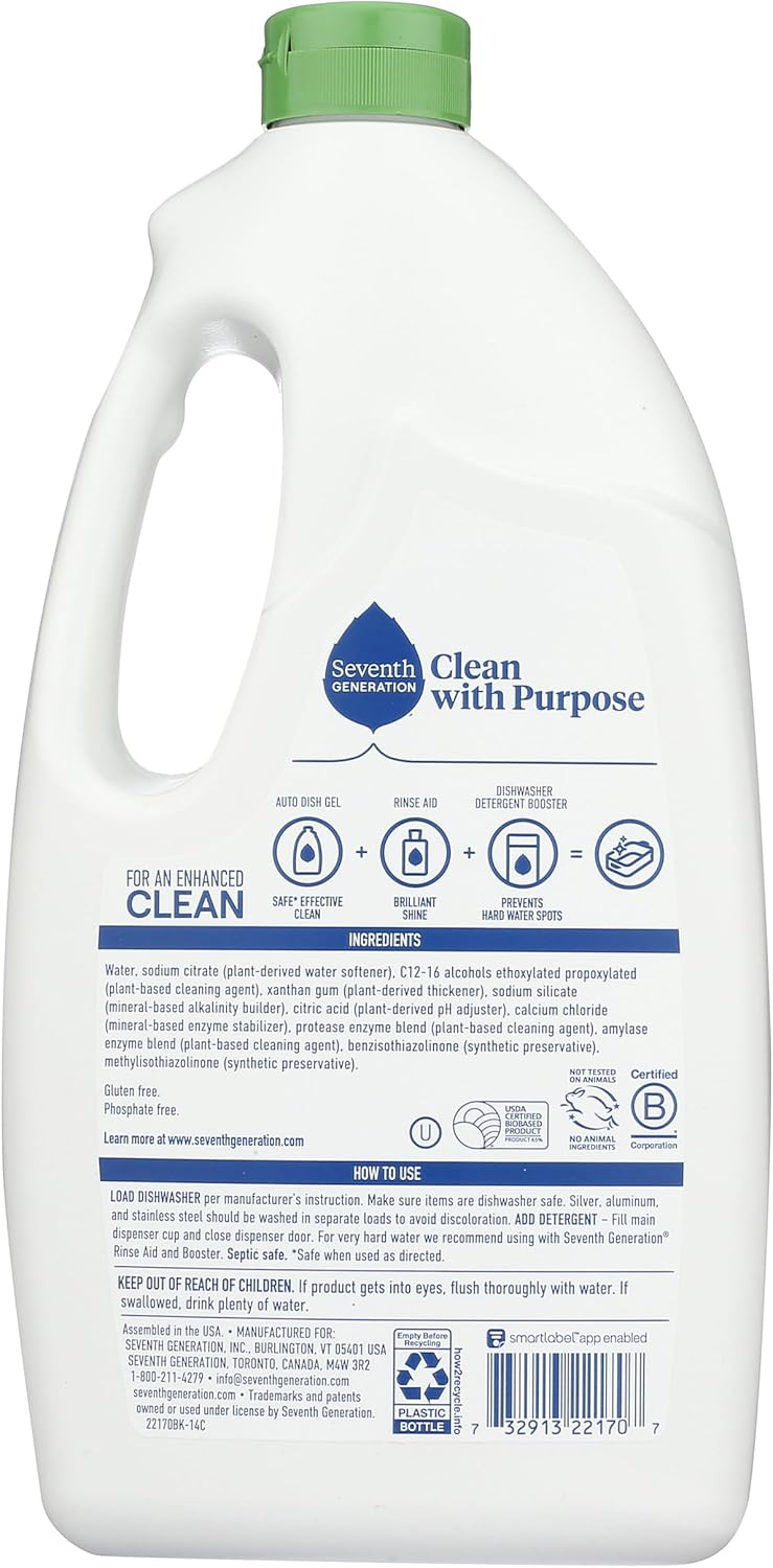 Seventh Generation Free and Clear Dishwasher Detergent Gel 42 Fluid ounce