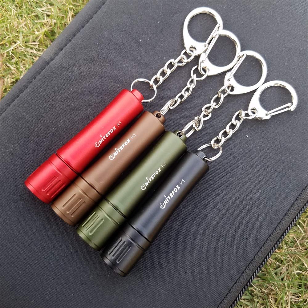 Nitefox K1 Keychain Flashlight, 150 Lumens, Waterproof, Aluminum, Coffee Brown