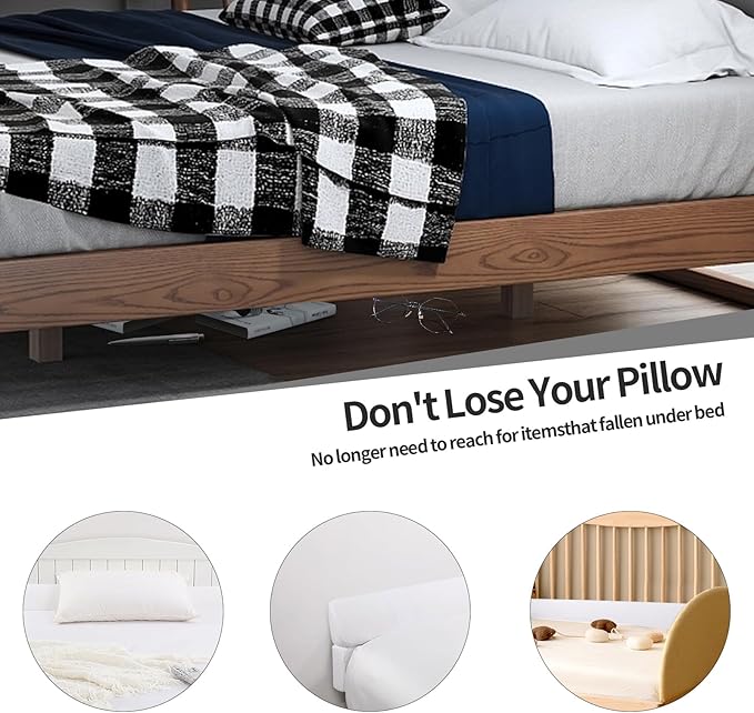 MABOZOO Pillow Wedge for Headboard Gap,Bed Gap Filler Queen Size,Foldable Bed Wedge Pillow for Headboard,White Bed Wedge Gap Filler,Foam Mattress Gap Filler,60"x6"x6"
