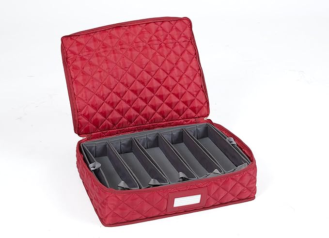 Flatware Storage - Washable and Stain Resistant, ID Window, Kitchen Storage, Red