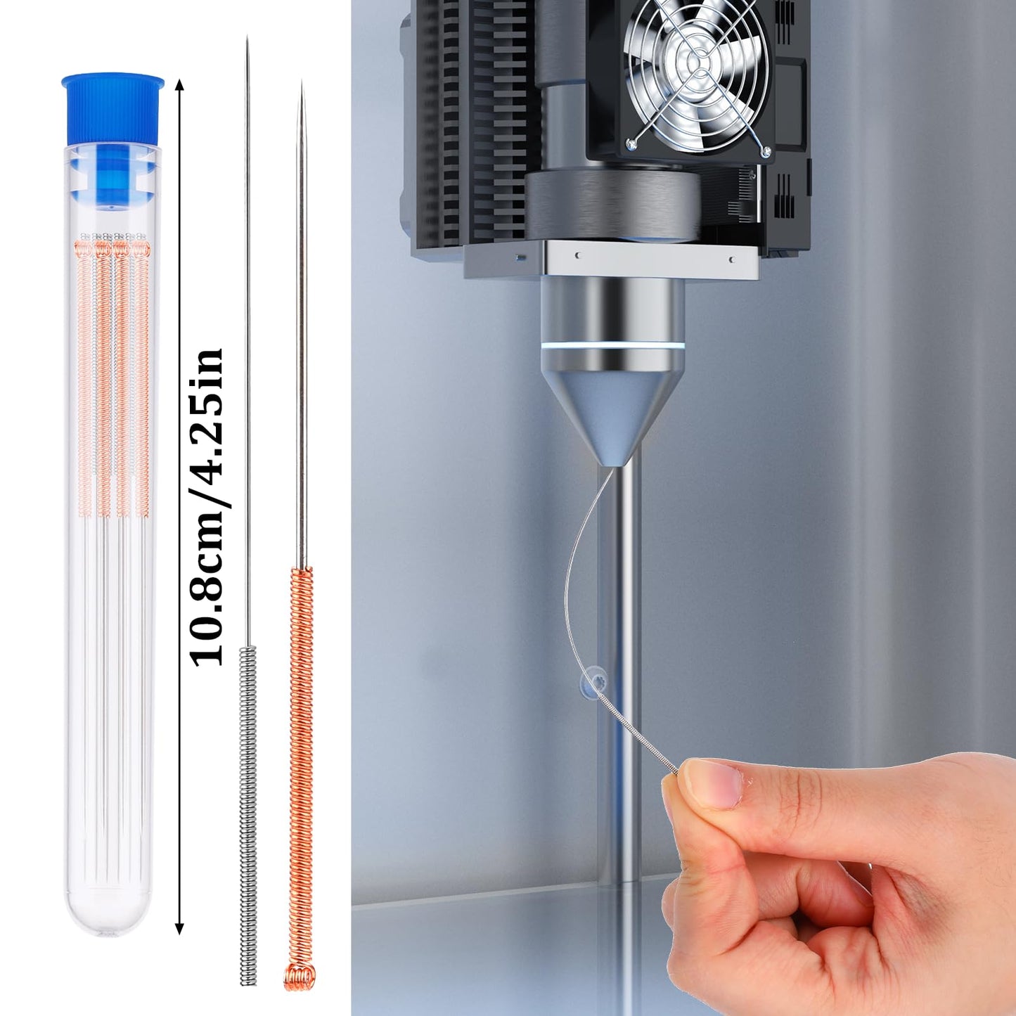 3D Printer Nozzle Cleaning Kit, 10 Pcs Stainless Steel Nozzle Cleaning Needles 0.15/0.2/0.25/0.3/0.35/0.4/0.5/0.6/0.8/1.0mm for 3D Printer Accessories