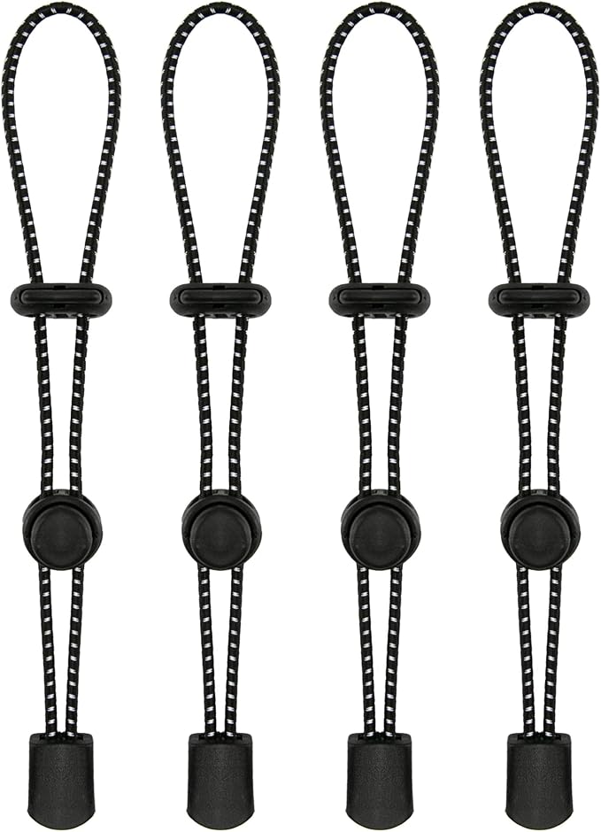 4pcs Climbing Stick Holder, Hiking Trekking Pole Backpack Bungee Straps, Adjustable Elastic Cord Ropes Lanyard Fixing Buck...