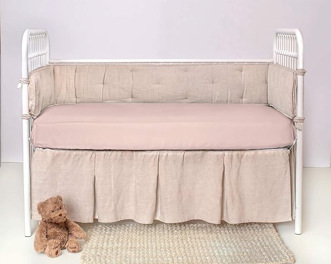 Crib Fitted Sheet by Pure Bamboo - Genuine 100% Organic Viscose Derived from Bamboo, Luxuriously Soft, Ultimate Cooling, Fits Standard Size Crib Mattress (Pink)