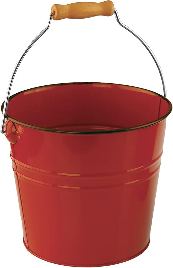 Nantucket Seafood Red Serving Pail Ice Bucket, 7.25 x 7.25 x 6 inches