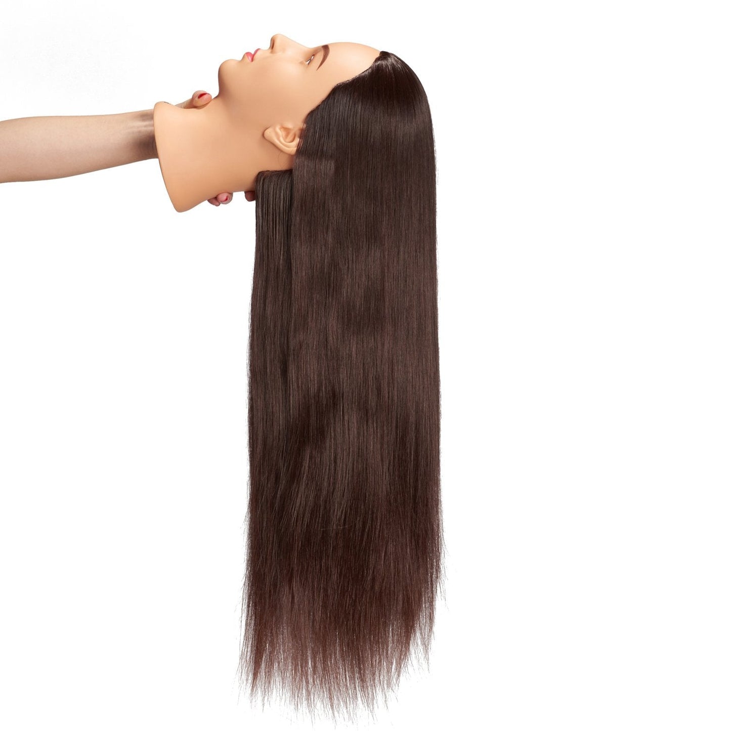 Hairingrid 26-28 Mannequin Head for Hair Styling Training - Manikin Cosmetology Doll With Synthetic Fiber Hair and Free Clamp Ho