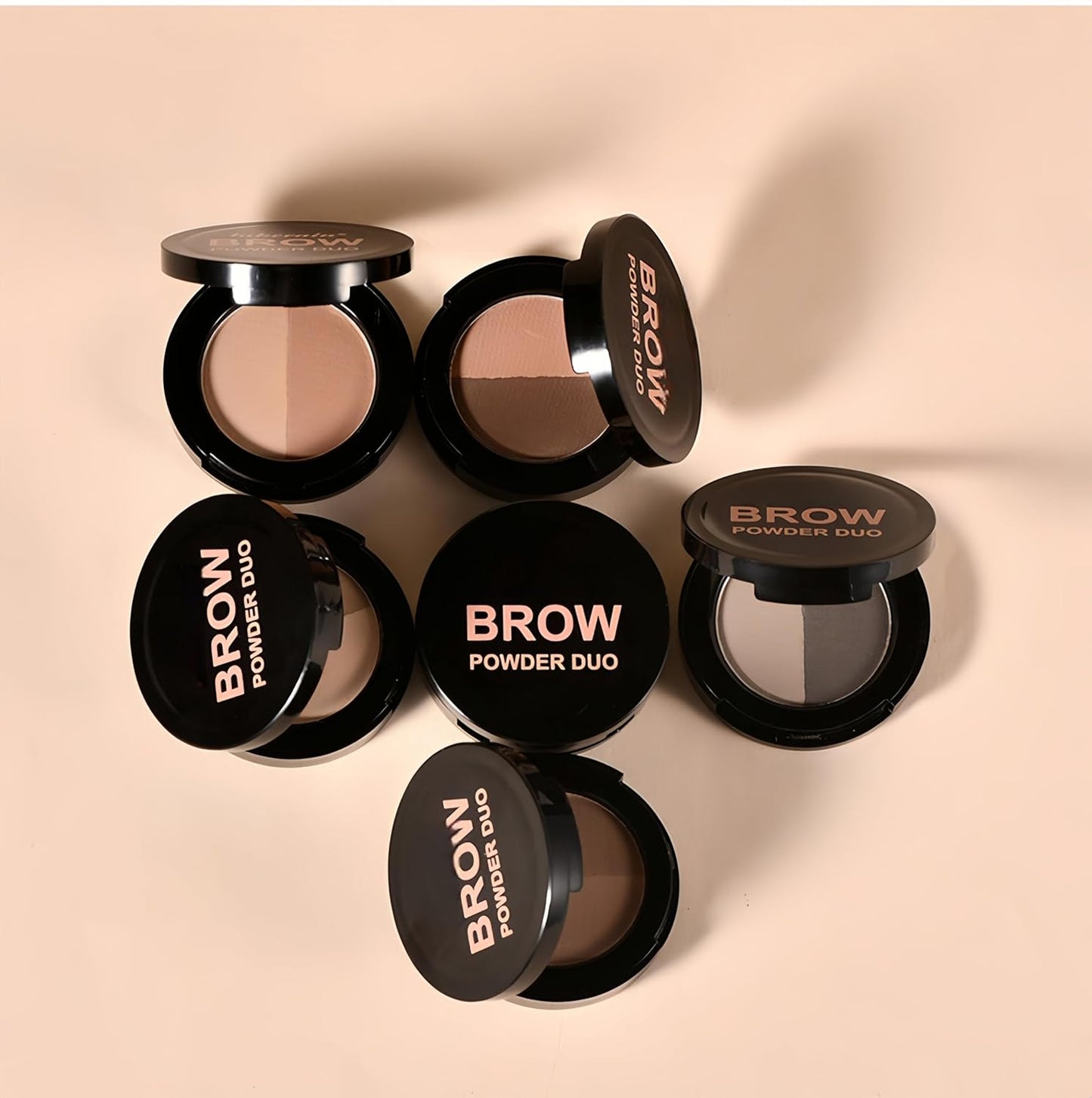 MAEPEOR Brow Powder Duo 6 Colors Natural Smooth Eyebrow Powder Professional Brow Contour Palette for Filler Defined & Sculpt (06 Medium Brown)