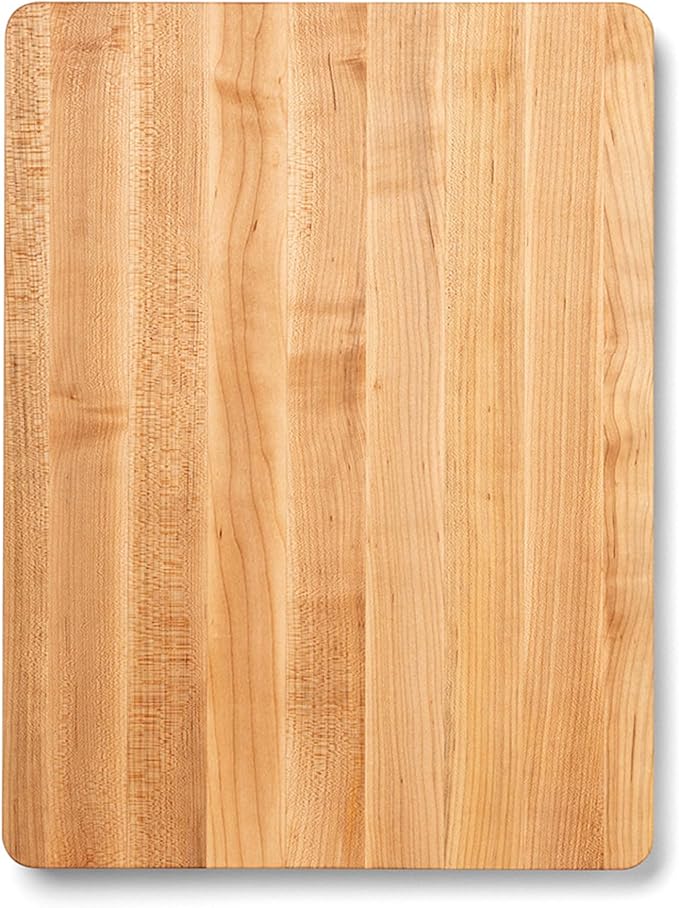 John Boos Chop-N-Slice Series Rectangular Wooden Maple Cutting Board 20”x15” – 1.25” Thick, 10-lb Reversible Butcher Block with Eased Corners & Edge-Grain – Made in the USA
