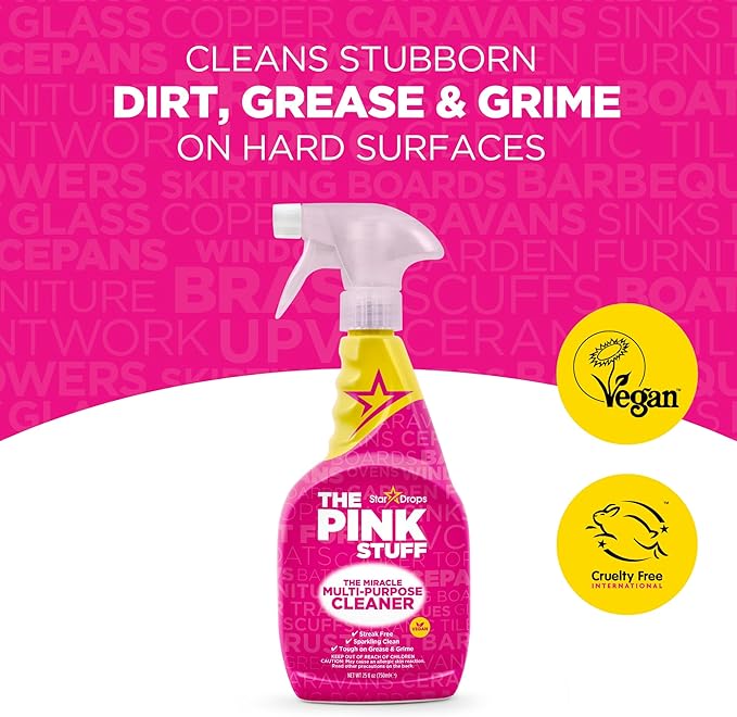 Stardrops - The Pink Stuff Miracle Multi-Purpose Cleaner – Removes Grease, Grime, and Stains on Kitchens, Bathrooms, Floors, and More (Pack of 2)