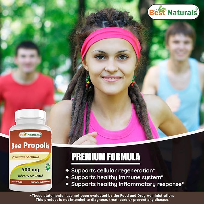Best Naturals Bee Propolis 500 mg & Vitamin K2 (MK7) with D3