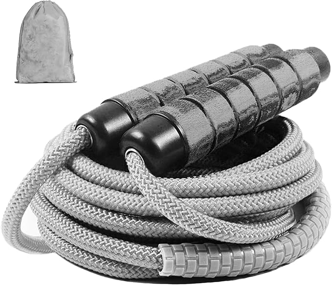 TIMEASY Weighted Jump Rope Nylon Adjustable - Tangle-Free Jump Rope for Women, Men, Kids, and Adults with Foam Handle, Rap...