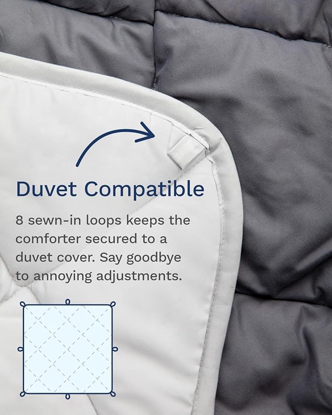 ViscoSoft Microfiber All Seasons Down Alternative Quilted Comforter - Cooling Breathable Premium Soft Reversible Microfiber Duvet Blanket, Light Gray/Dark Gray, Full