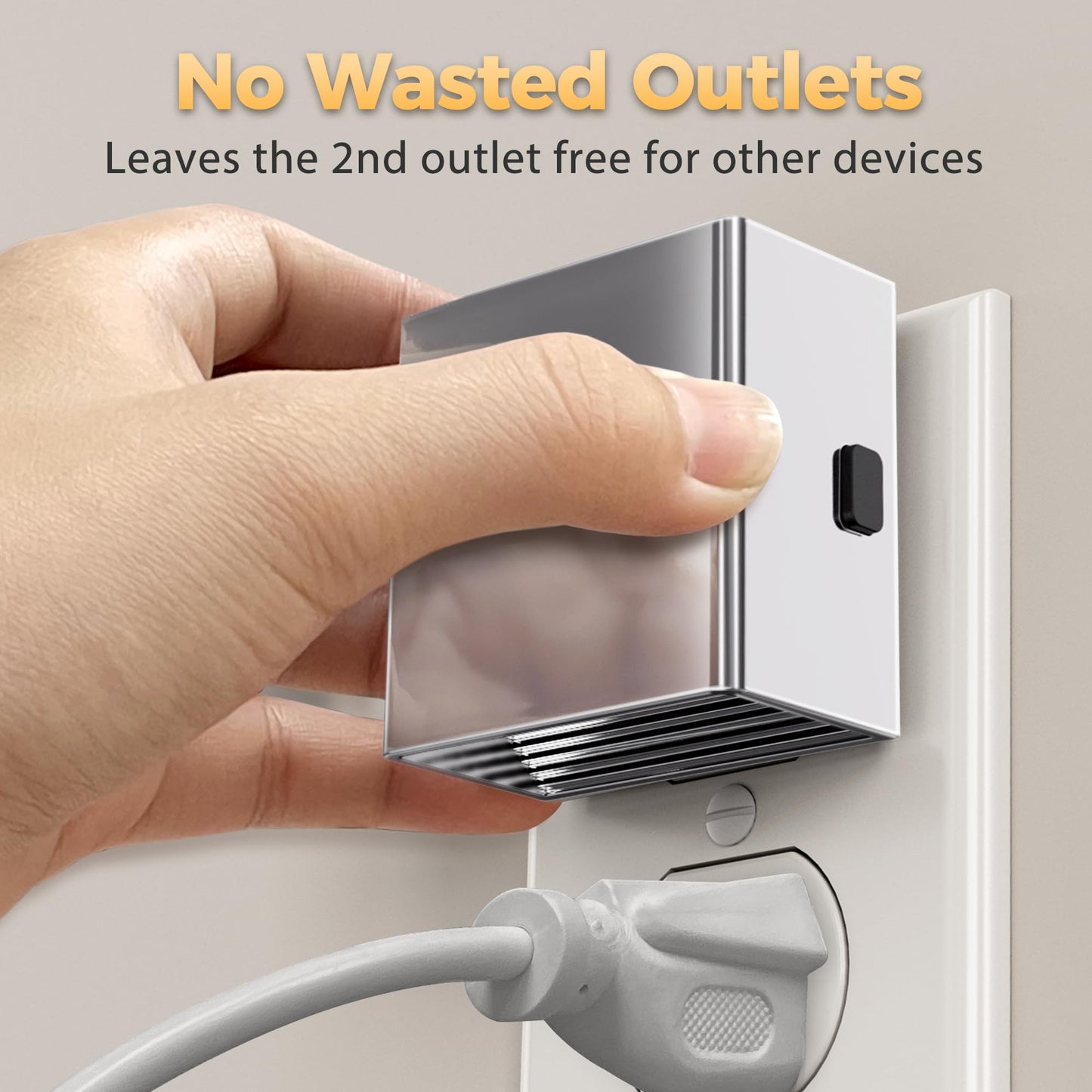DORESshop LED Night Lights Plug into Wall, 3 Level Brightness, Dusk to Dawn Sensor, 2 Packs, Silver Cover