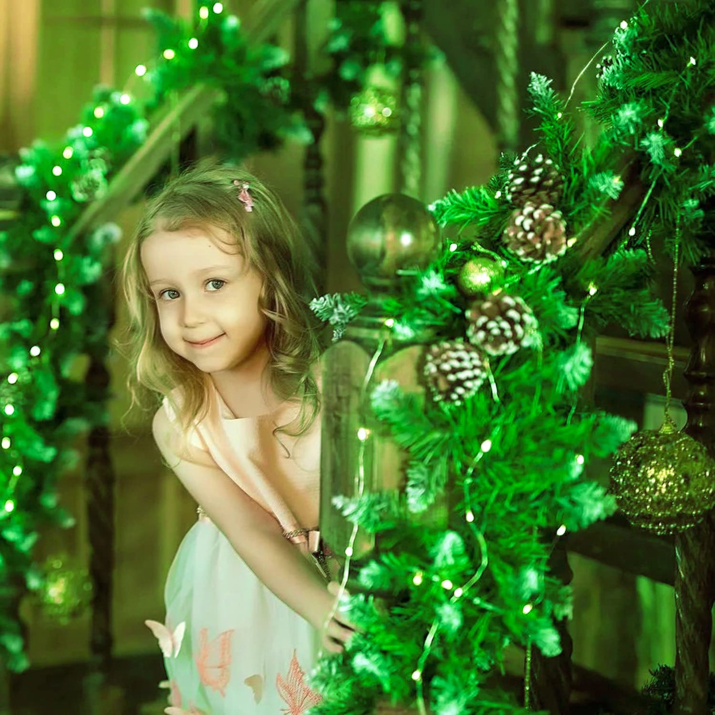 Jmexsuss 2 Pack 100 Led Green Fairy Lights, 66Ft Battery Operated Twinkle String Lights With Remote, 8 Modes For St PatrickS Day, Halloween, Xmas