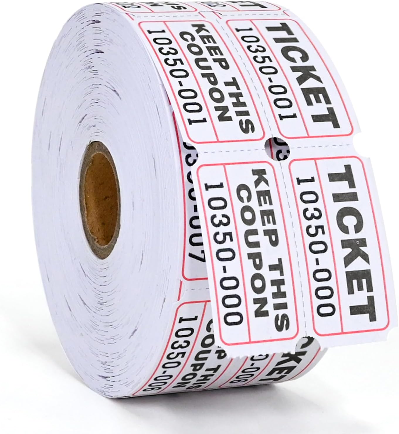 L LIKED 2000 Raffle Tickets 50/50 Raffle Ticket 2 Rolls of 1000 Double Tickets for Events, Entry -White