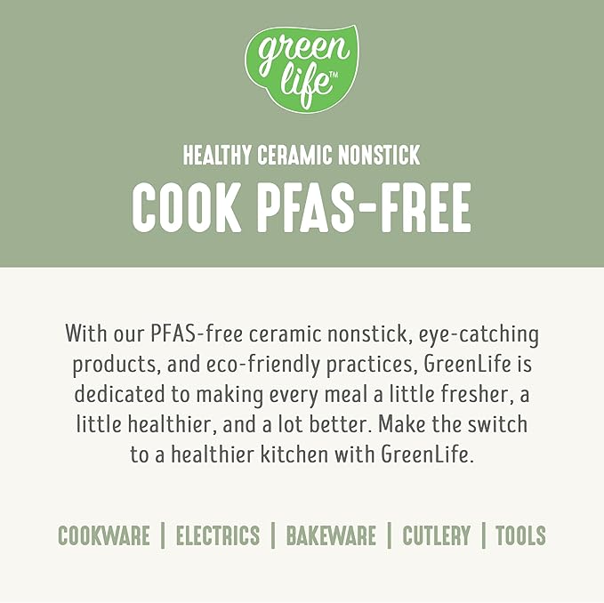 GreenLife Rice Cooker with Removable PFAS-Free Nonstick Pot, 3-Cups Uncooked/6-Cups Cooked, One-Switch Design, Auto Keep Warm Function, Soup, Grains, Oatmeal, Wood Handle, Sage Green