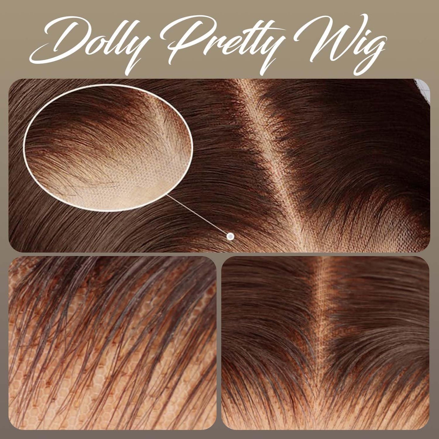 DOLLY PRETTY 200 Density Pre Plucked 4# Colored Wigs Chocolate Brown Lace Front Wig 13x6 Body Wave Lace Front Wigs Human Hair 34