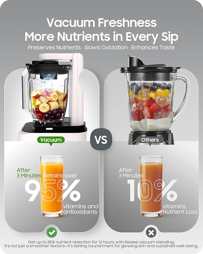Vacuum Blender, 35000RPM Commercial & Household Professional Blender for Smoothies, 56oz Tritan Cup, Nut Milk, Fresh Juice, Baby Food, Protein Shakes, with Self Clean, Dishwasher Safe, Quiet Shield