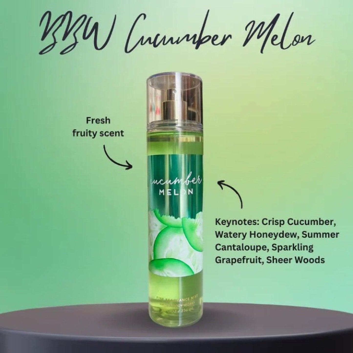Bath and Body Works Cucumber Melon Fragrance Mist Splash by Jubujub