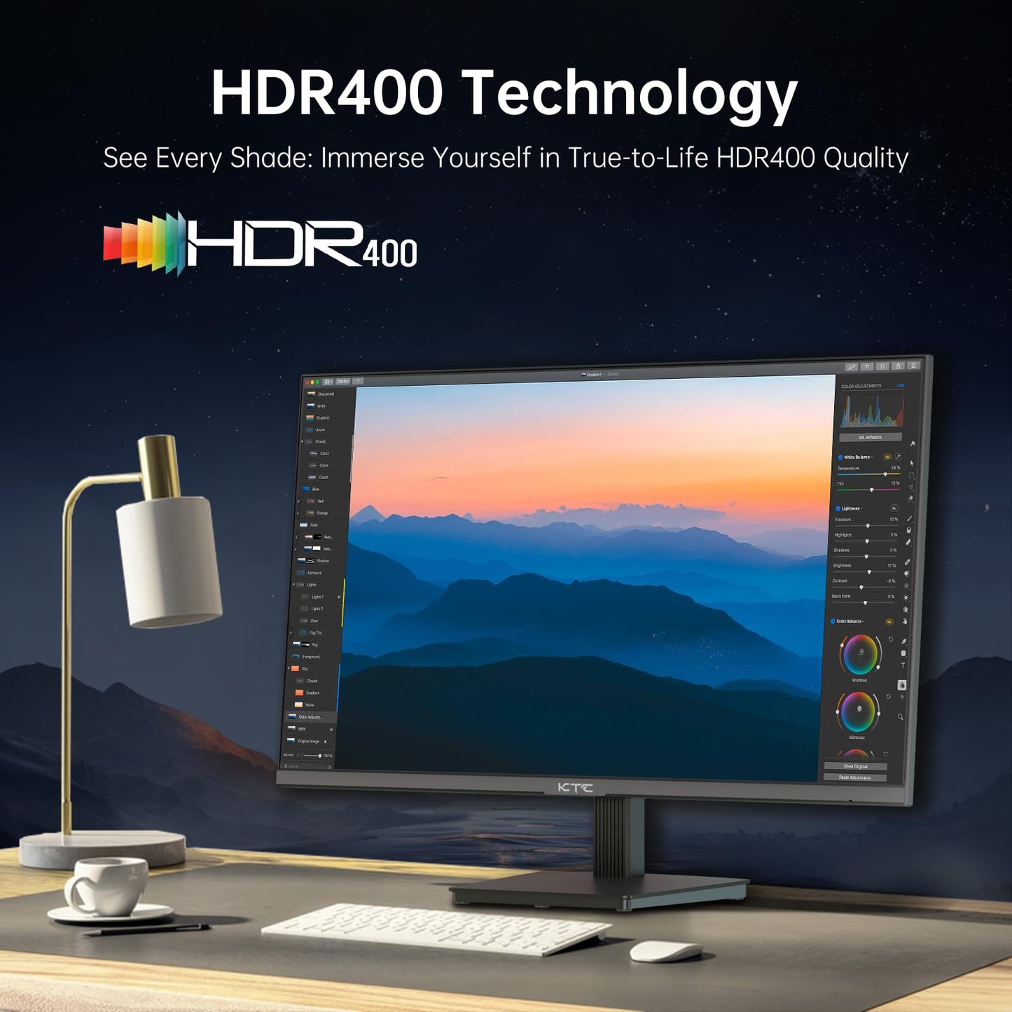 KTC 27 Inch 4K UHD(3840 * 2160) Computer Monitor - IPS Monitor, 60hz, HDR400, Anti-Blue Light Screen, DCI-P3 95% 125% sRGB, Support FreeSync and GSync, PC Monitor for Design, Work,Casual Gaming