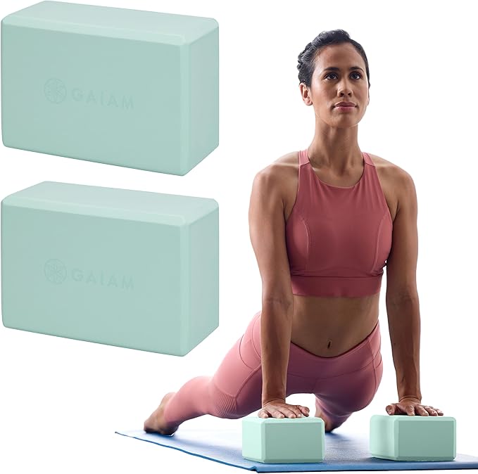 Gaiam Yoga Block - Supportive Latex-Free Eva Foam - Soft Non-Slip Surface with Beveled Edges for Yoga, Pilates, Meditation...