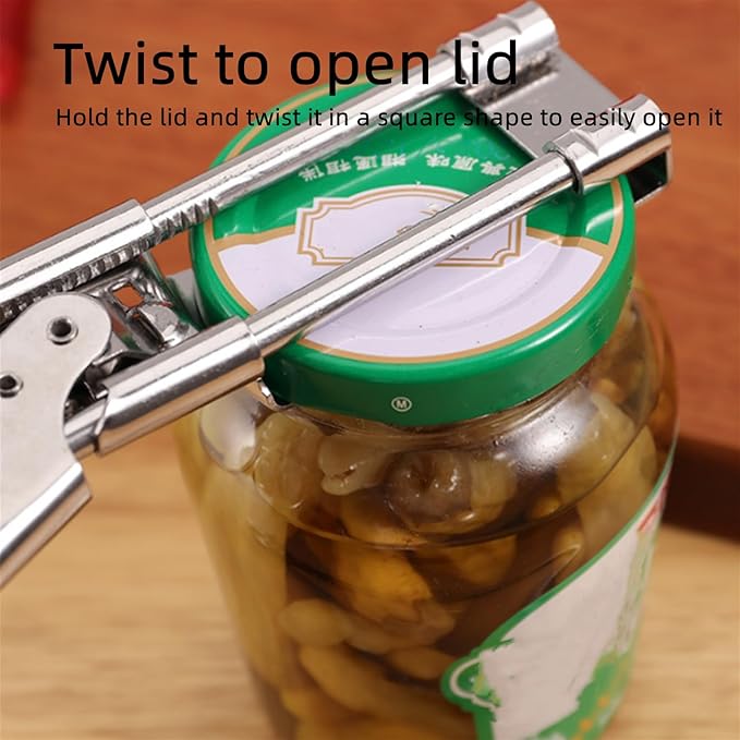 Wavhang Jar Opener, Jar Opener for Weak Hands, Multifunctional Adjustable Can Opener, Adjustable Stainless Steel JarOpener, For Seniors, Kids, Weak Hands (L)