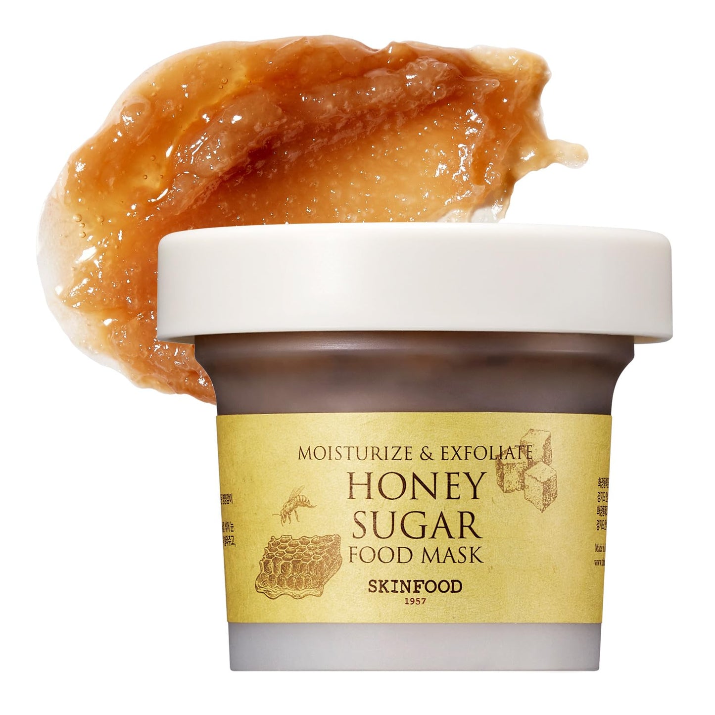 SKINFOOD Mask Honey Sugar 120g - Facial Pore Cleanser, Nourishing & Firming Skin Exfoliator - Wash Off Face Masks w/Melting Suga