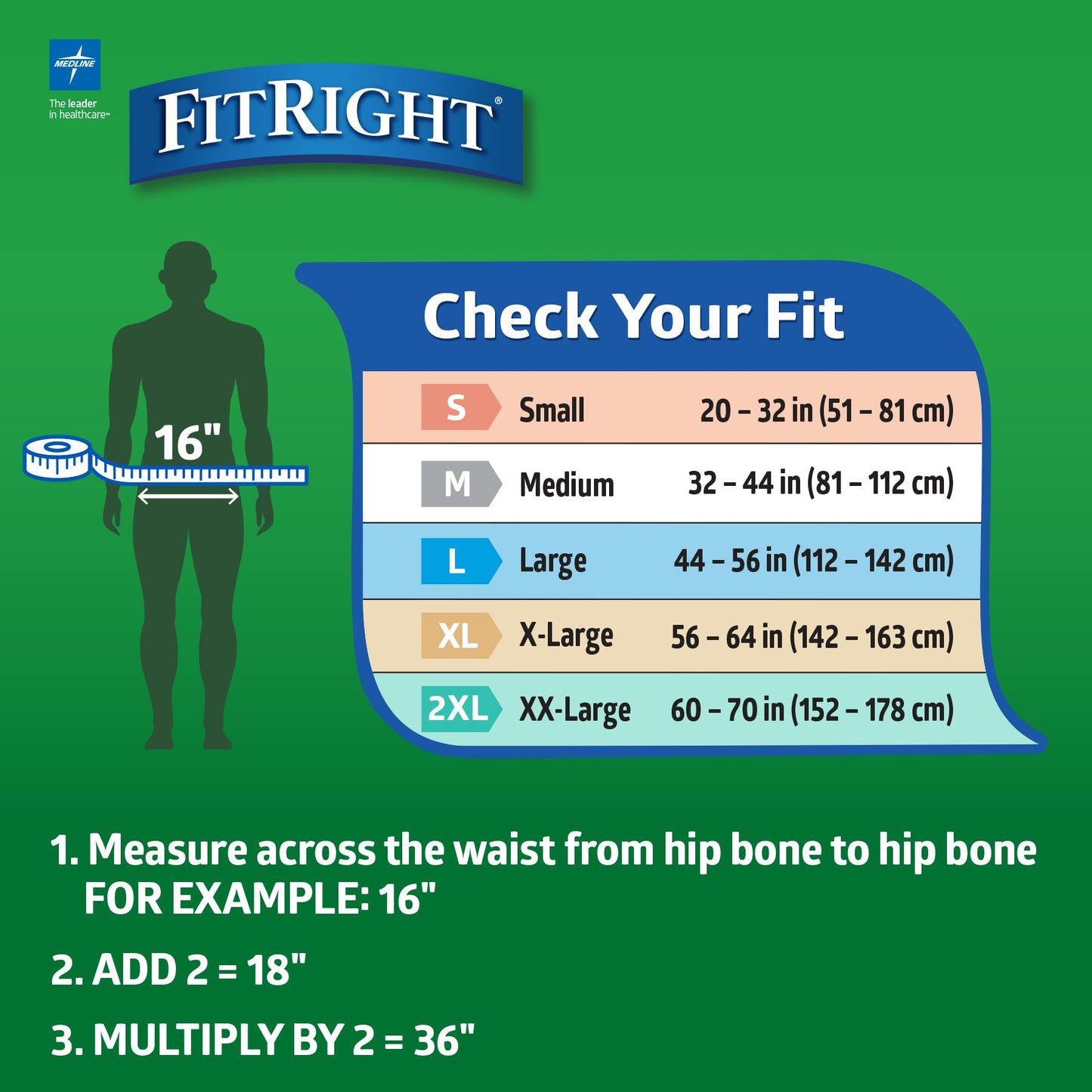 FitRight Ultra Adult Diapers, Disposable Incontinence Briefs with Tabs, Heavy Absorbency, XX-Large, 60"-69", 4 packs of 20 (80 total)