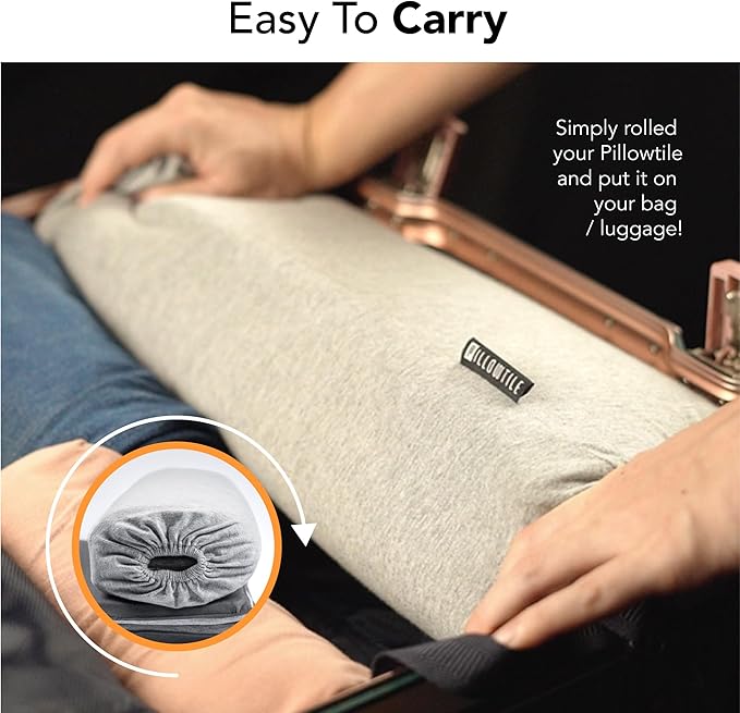 Ultra Thin Pillow 1 inch Thickness - Foldable, Rollable, Stackable - Made from Natural Latex - Low Profile, Super Flat (Soft, Orange Tangerine)