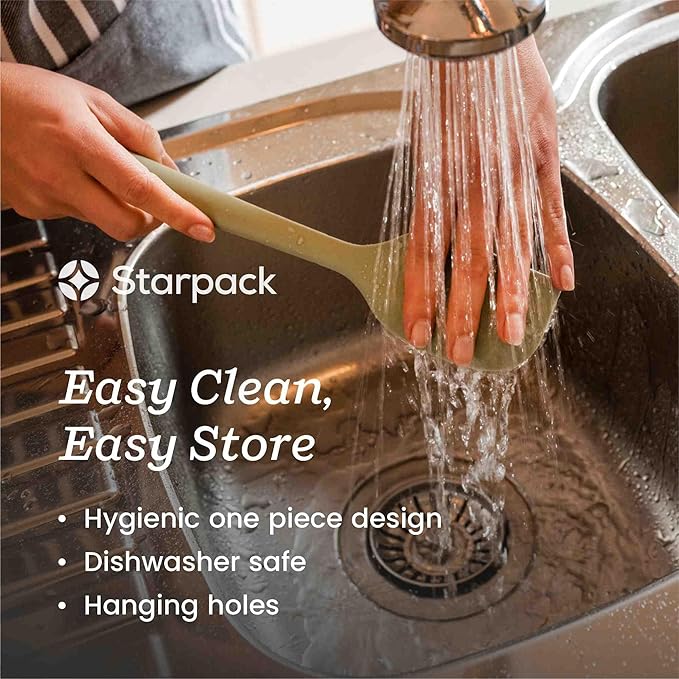 Starpack 'The All Rounder' Premium Silicone Spoonula Spatula - Silicone Spatula Spoons Heat Resistant to 600°F - Best LFGB Spoonulas - Rubber Spoon Spatulas - Kitchen Spoon Spatulas for Cooking